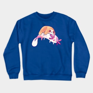 Little Sloth and Big Axolotl Watercolor Crewneck Sweatshirt